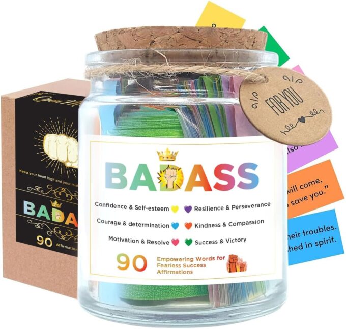 90 Badass Affirmation Jar, Gifts for Women, Positive Affirmation, Motivational Cards, Daily Affirmations, Words of Affirmation, Badass Gifts For Women