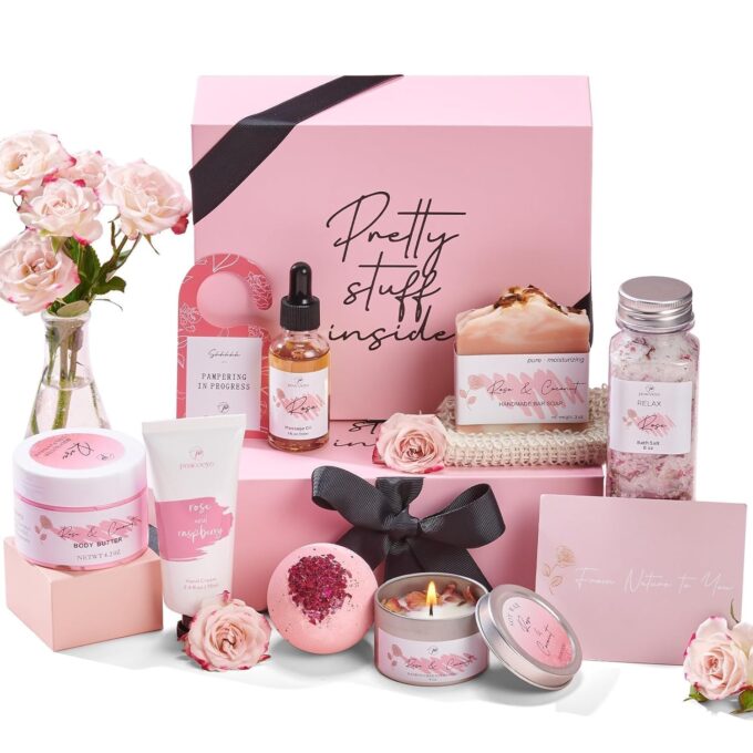 Spa Gifts for Women Bath Gift Baskets Relaxing Spa Self Care Gift for Mom Her Sister Wife Auntie Home Bath Care Package Thank You Gift Birthday Gift for Women Friendship Ideas